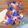 thumbnail image 4 of OIOLOYJM Tube Tops for Women Summer Bandeau Strapless Palm Tree Peplum Top Backless Travel Ruffle Going Out Clothes Purple S, 4 of 4