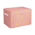 thumbnail image 2 of COFEST Clothes Storage Organizer Bins Containers， Stackable Storage Bins-Foldable Oxford Cloth Steel Frame Storage Box for Clothing Storage Reinforced Handles Oxford Pink, 2 of 7