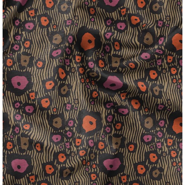 Soimoi Brown Poly Georgette Fabric Wild Animal Skin Decor Fabric Printed BTY 52 Inch Wide