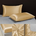 thumbnail image 5 of SROBPTY Bed Sheets Set, Soft Solid Matte Satin Hotel Silk Bed Sheet Pillowcase Full Size, 5 of 5