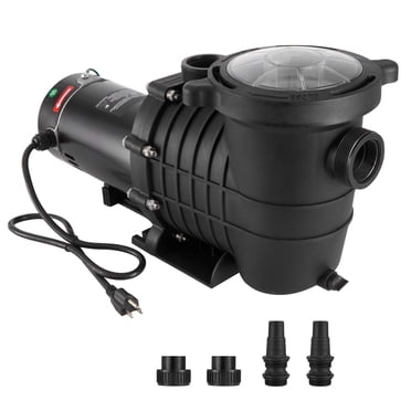 KFFKFF Above Ground Pool Pump, 1HP, 80 GPM Max. Flow Single Speed Swimming Pool Pump, 110V/240V 3450RPM 34.4ft Max. Head Pool Pump with Filter Basket, for Above Ground Pools Hot Tubs Spas