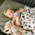 thumbnail image 3 of Living Textiles Cotton Jersey Fitted Crib Sheet - Olive Spots, 3 of 3