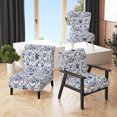 thumbnail image 1 of Designart "Flourishing Renaissance In Cobalt Blue" Blue Floral Upholstered Accent Chair - Cottage Arm Chair For Living Room, 1 of 7
