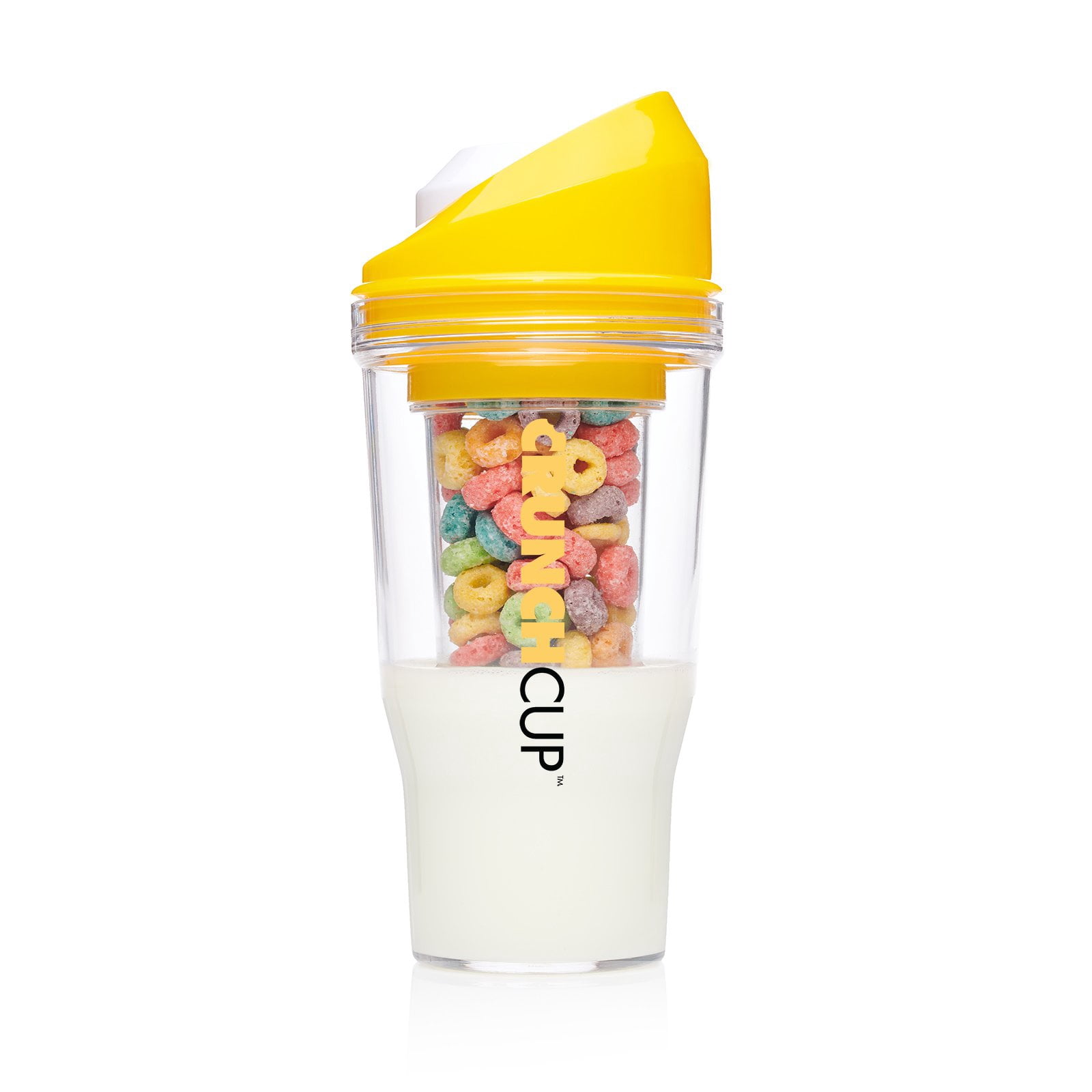 The CrunchCup - Yellow - A Portable Cereal Cup Keeps Your Cereal Crunchy