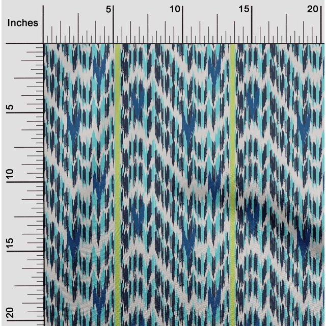oneOone Georgette Viscose Fabric Stripe & Chevron Ikat Print Sewing Fabric BTY 42 Inch Wide