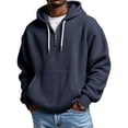 thumbnail image 2 of Yuyuzo Mens Hoodies Quarter Zip Drawstring Long Sleeve Shirts Casual Textured Loose Sweatshirts Pullover with Pockets, 2 of 5