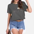 thumbnail image 2 of LUOGENLI T-shirts pour Femme pour Femmes T-shirts pour Femmes Motif Imprimé Tournesol Col Rond T-Shirt à Manches Courtes Haut T-shirts pour Femmes T-shirts Graphiques T-shirts Pêche Saint-Valentin Gris Foncé TTG, 2 of 6