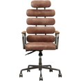 thumbnail image 3 of ACME Calan Leather High Back Adjustable Swivel Office Chair in Whiskey Brown, 3 of 6