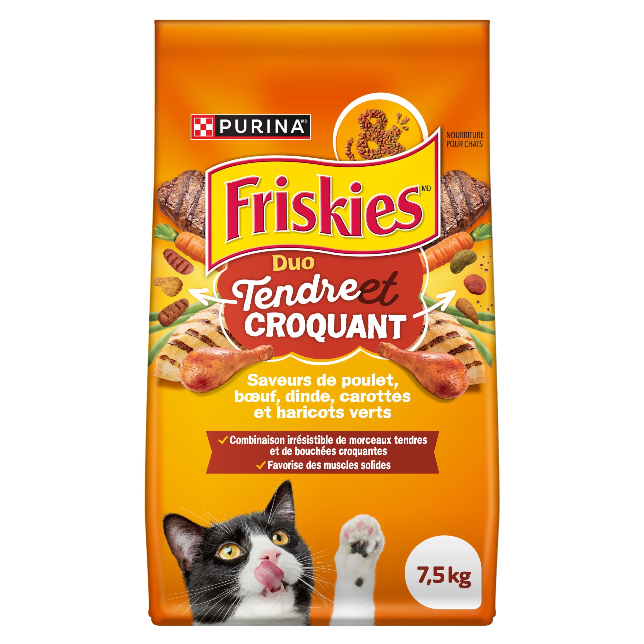 Friskies Mélange Tendre et Croquant, Nourriture Sèche pour Chats 7.5kg