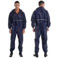 thumbnail image 1 of TiaoBug Combinaison Imperméable à Capuche une Pièce pour Homme, Combinaison de Pluie Réfléchissante, Combinaison à Fermeture Éclair, Bleu Marine G, 1 of 7