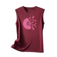 thumbnail image 5 of TIMIFIS Breast Cancer Ribbon Women's Racerback Tank Casual Sleeveless Printed Ladies Round Neck Blouses Tops T-ShirtFall/Winter, 5 of 5