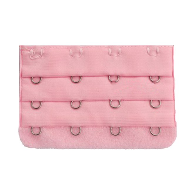 Baohd Extension Strap Bra Extenders Buckle 4 Hook Breathable Practical Accessories Adjustable Replacement 3 Rows Underwear shrimp red