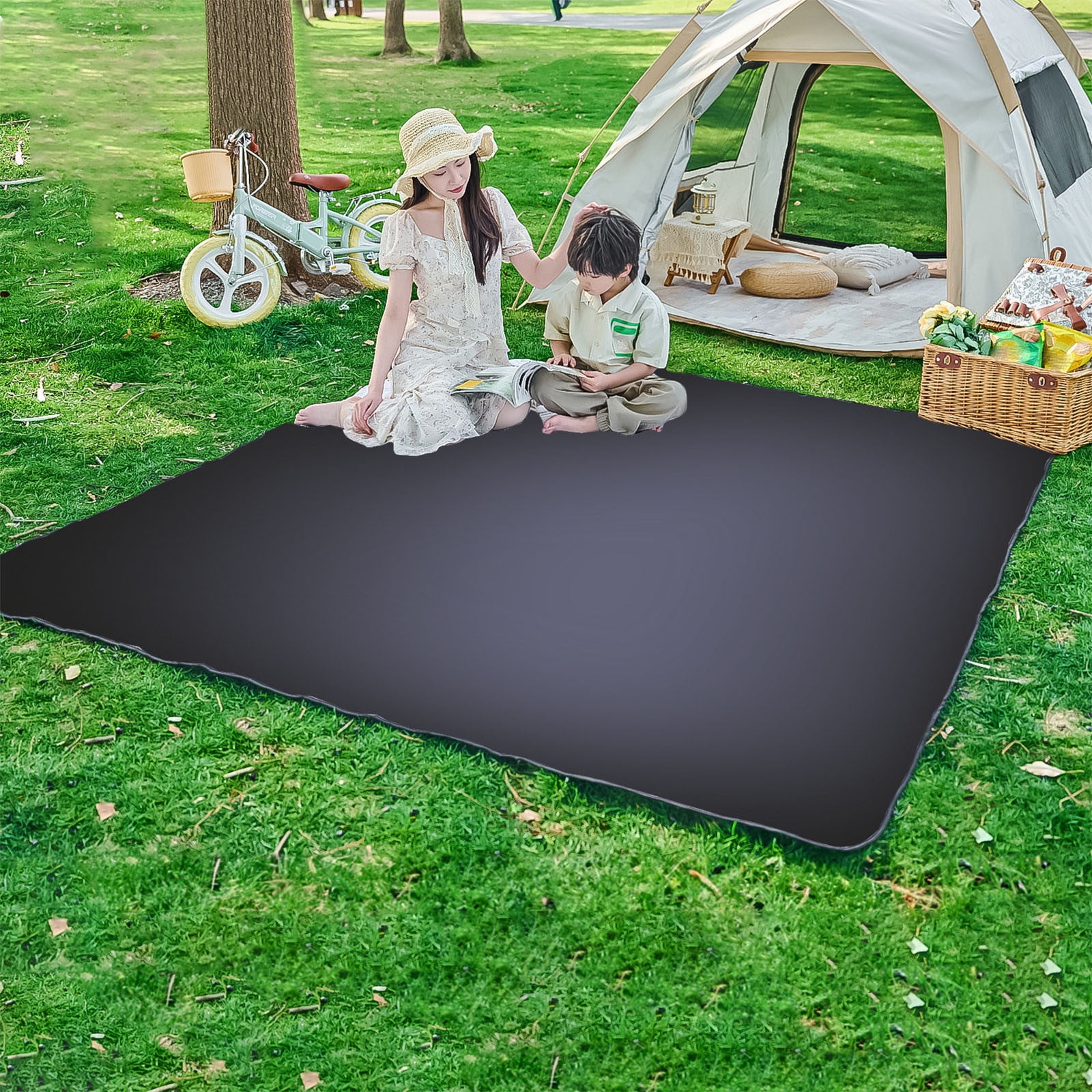 Uklsqma Picnic Mat Waterproof Padded Outdoor Blanket Portable Lightweight Camping Tent Ground Cover Thick Water-Resistant Beach Mat For Hiking Par