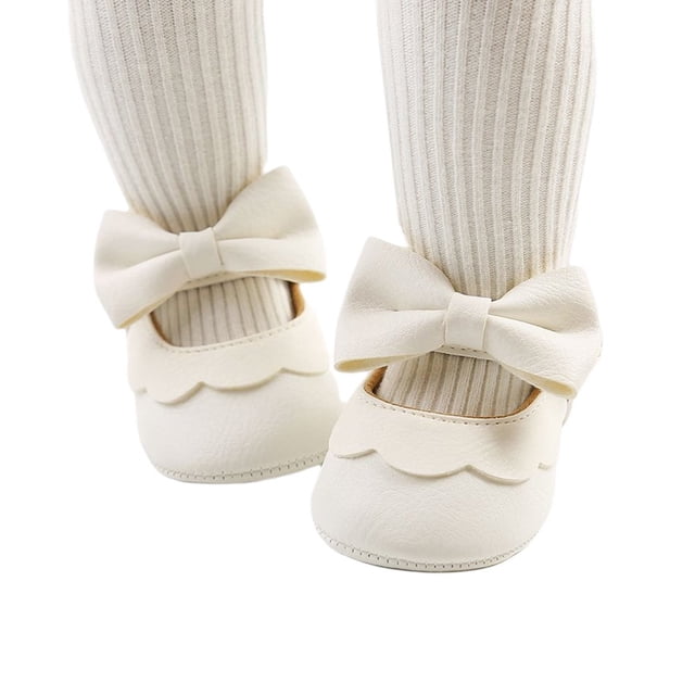 Newborn Girls PU BowKnot Princess Shoes