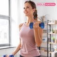 thumbnail image 3 of HolaHatha 2, 3, & 5 Pound Neoprene Dumbbell Free Weight Set w/ Rack, Pastel, 3 of 11