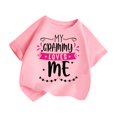 thumbnail image 3 of PMVFHDE Hauts pour Filles T-Shirts Grande Taille pour Fille Hauts Graphiques pour Fille T-Shirts pour Fille Coupe Ample T-Shirts pour Fille Coupe Ample T-Shirt Graphique pour Fille Col Rond Manches Courtes Rose, 5-6 Ans, 3 of 5