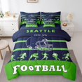 thumbnail image 1 of YST Ensemble de Douillette Simple 7 Pcs, Lit dans un Sac Simple Réversible, Ensemble de Literie Simple Ultra Doux avec Douillette de Football pour Garçons, Drap Plat, Drap-Housse, Taies d'Oreiller, Couvre-Oreillers (Seattle), 1 of 5