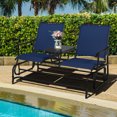 thumbnail image 1 of Costway 2 Person Outdoor Patio Double Glider Chair Loveseat Rocking Navy, 1 of 10