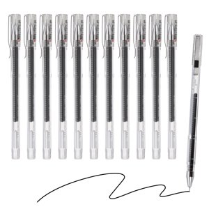 Uxcell Gel stylo point moyen 0.5mm, 12 Pack Smooth Black Enk Rollerball Pen pour le bureau à domicile Note de rédaction Prendre des affaires de journaling, Style 5
