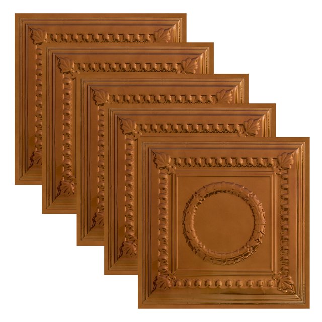 Great Lakes Tin Cleveland Copper 2ft x 2ft Lay In Ceiling Tiles (5 Pack)