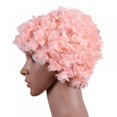 thumbnail image 2 of Floral Petal Ladies Bathing Swim Cap Women Retro Swim Hat Long Hair, 2 of 5