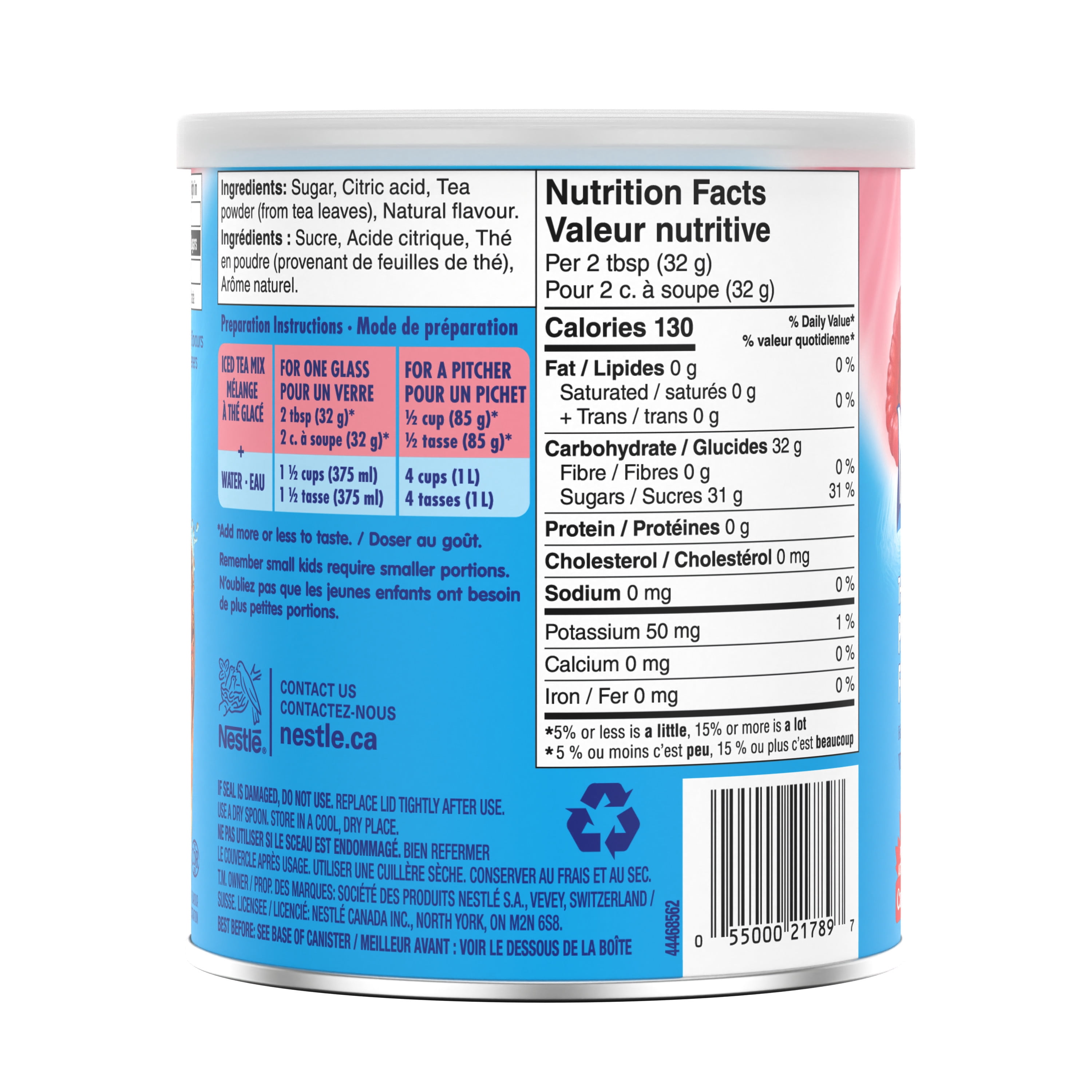 NESTEA Mixed Berry Iced Tea Mix, Made With Real Tea, No Artificial Flavours or Sweeteners