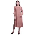 thumbnail image 1 of Bimba 3/4 Sleeve Printed Kurti Summer Wear Kurta Straight Tunic For Women, 1 of 6