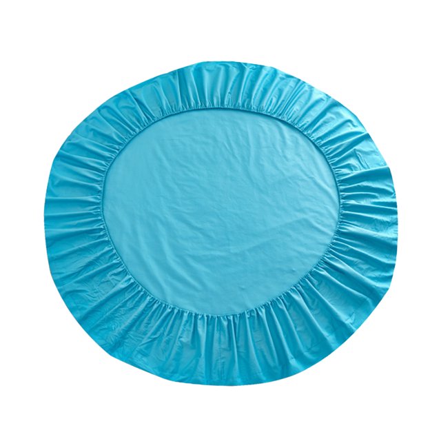GROWTH TANK Drap-Housse Rond en Coton Uni Couvre-Lit Bleu