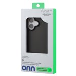 onn Translucent Hard Shell Bumper Phone Case for iPhone 17, Black