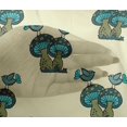thumbnail image 4 of oneOone Viscose Chiffon Fabric Bird & Mushroom Block Print Fabric By The Yard 42 Inch Wide, 4 of 4