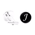 thumbnail image 1 of fastboy 1 Pair Men's Letter Cufflink Wedding Formal Initial Alphabet Stainless Steel Cufflink, Letter J, 1 of 6