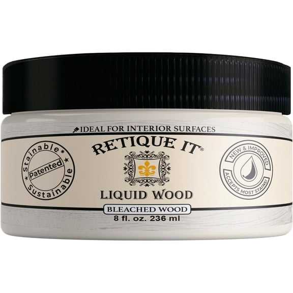 Retique It New and Improved Formula Liquid Wood Coatings - Stainable Primer - Paint It Then Stain it (Bleached Wood, Small)