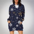 thumbnail image 1 of TIMIFIS Robe Chandail à Capuche pour Femmes Imprimé de Noël Manches Longues Ample avec Poches, 1 of 6