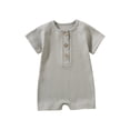 thumbnail image 2 of UPPADA Ropa De Verano Para NiñAs Toddler Baby Girl And Boys 2024 Summer Rompers Short Sleeve Crewneck Jumpsuits Cotton Ribbed Button Solid Infant Onesie Toddler Clearance Clothes Girls, 2 of 4