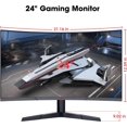 thumbnail image 3 of KOORUI Moniteur de Jeu 24 Pouces - Moniteurs Incurvés FHD 1080P 180Hz VA, Synchronisation Adaptative Intégrée avec 1ms, 1500R avec Ultra-Mince, HDMI X2 / DP, Compatible VESA, Inclinaison Réglable, Soin des Yeux 24E6CA, 3 of 7