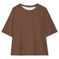 thumbnail image 3 of Hauts d'Été pour Adolescentes 2025 T-Shirts Surdimensionnés à Manches Courtes Chic Décontracté Col Rond Mode, 3 of 5