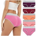 thumbnail image 2 of Women Solid Color Patchwork Briefs Panties Underwear Knickers Bikini Underpants, 2 of 8