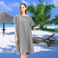 thumbnail image 3 of Polyester Surf Poncho Cing Robe Quick er Hooded Soft Microfiber Medium Gray, 3 of 8
