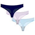 thumbnail image 1 of Srobpty Culottes String Taille Basse pour Femmes, 3 Pcs String d'Été Sans Coutures Respirant Taille Basse sous-Vêtements pour Femmes, 1 of 2