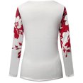 thumbnail image 5 of Pompotops Mode Femme Décontractée Imprimée Col en V Manches Longues Fermeture Éclair Blouse, 5 of 5