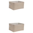 thumbnail image 3 of relayinert Contenant de Rangement pour l'Organisation et Poignée en Corde Robuste Boîte de Rangement Pliable Beige 31*21*13 2Ensemble, 3 of 6