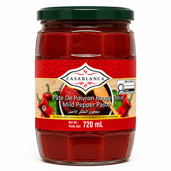 Casablanca Mild Red Pepper Paste – Traditional Sweet Pepper Spread 720mL