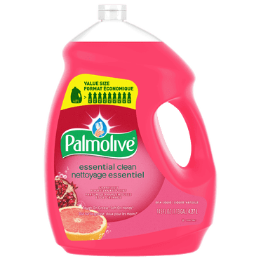 Palmolive Essential Clean Liquid Dish Soap, Grapefruit Pomegranate Scented Dish Detergent, 4.27 L Bottle