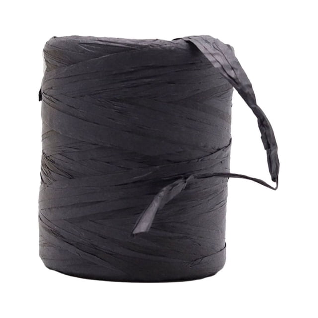Decodeary Sturdy And Durable Raffia Rope Yarn For DIY Crafts Beautiful Colors Fiber Natural Paper Ribbon black 1Set