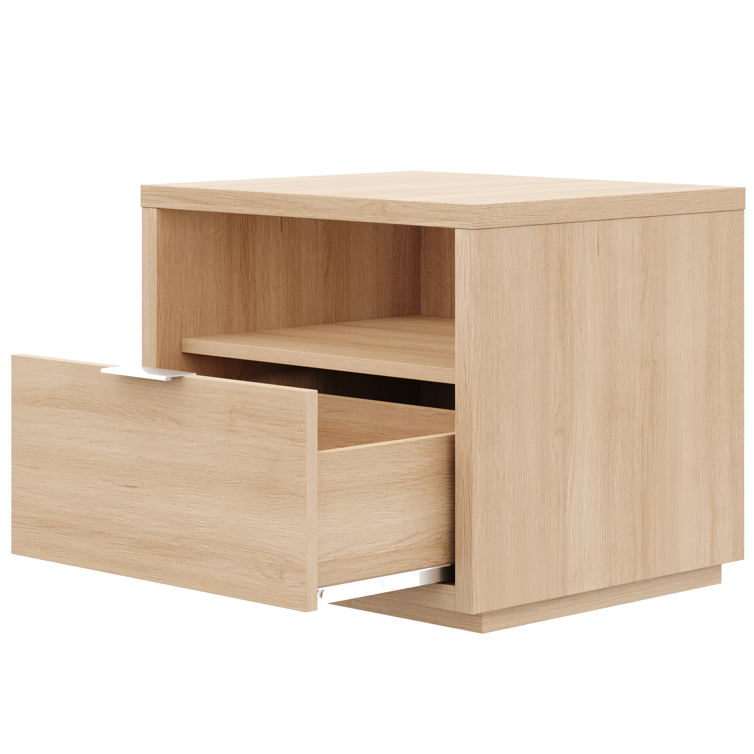 Table de chevet à 1 tiroir Nexera, Chêne blond naturel
