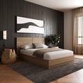 thumbnail image 3 of Nexera Milano Full Platform Bed with Headboard, Brown Oak, 3 of 7