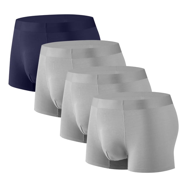 Plebaso Mens Boxer Briefs Stretch Comfortable Quick Dry Underwear Soft Breathable Boxers for Men (4 Pack)