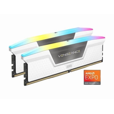 CORSAIR Vengeance RGB 32GB (2 x 16GB) 288-Pin PC RAM DDR5 6400 (PC5 51200) Desktop Memory Model CMH32GX5M2N6400C36W