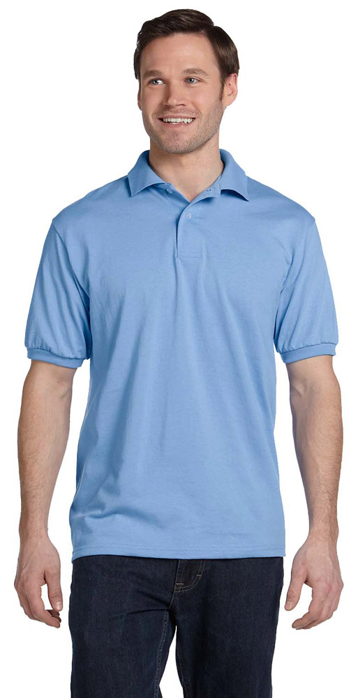 Hanes 054 EcoSmart Men's Polo Shirt - Light Blue - Large