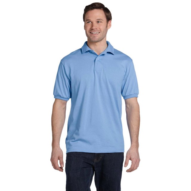 Hanes 054 EcoSmart Men's Polo Shirt - Light Blue - Small